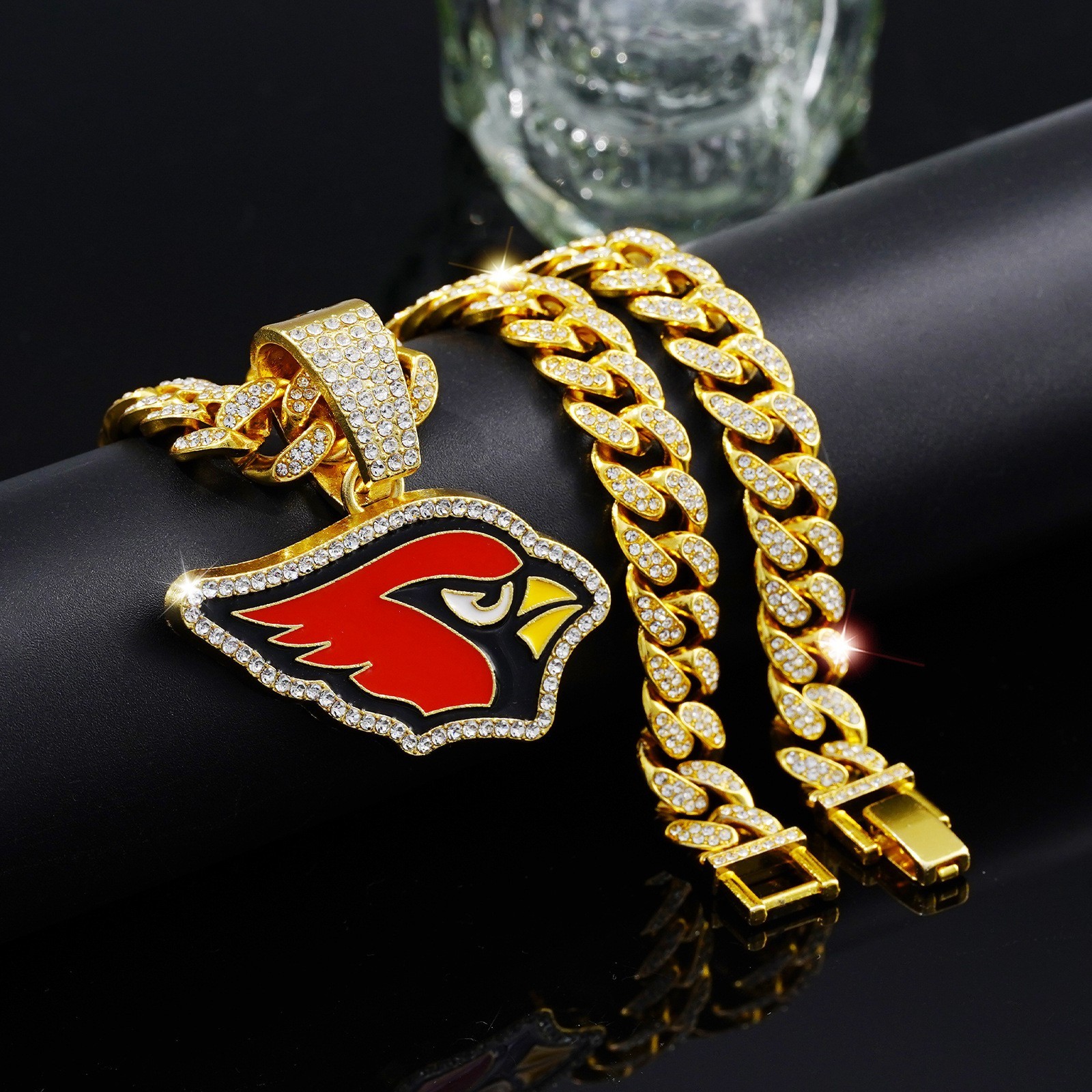 Gem Cuban Chain Necklace NFL Football (AFC/NFC) Pendant *Select Your Team* 20″