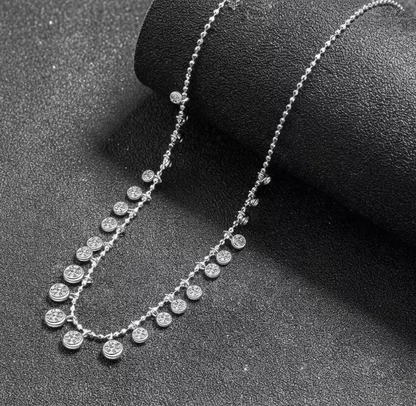 Lovely 25 Ct Certified White Diamond Necklace , Tariffs FREE & matching Studs.