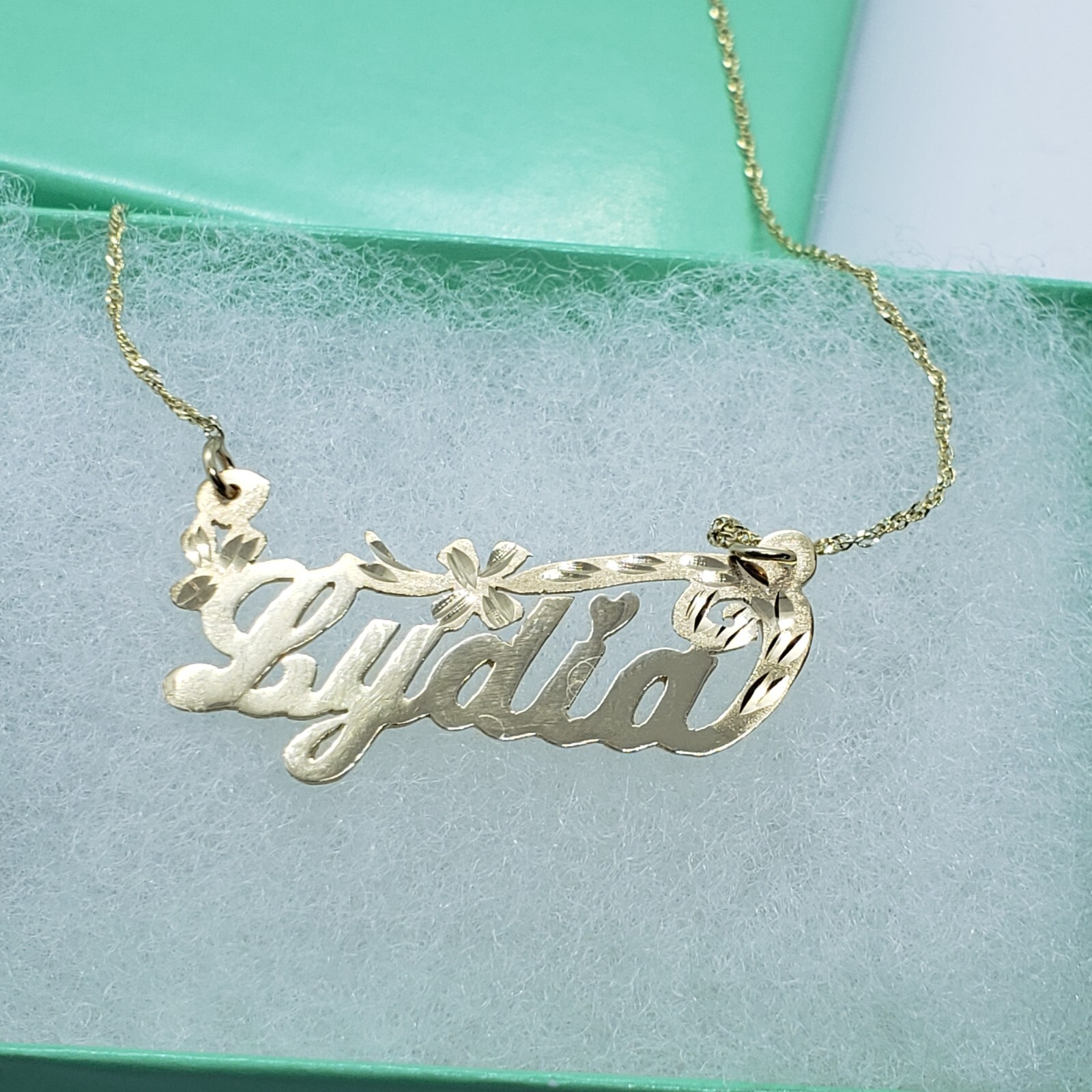 10K Yellow Gold Personalized Handmade Name Pendant with/out Singapore Chain