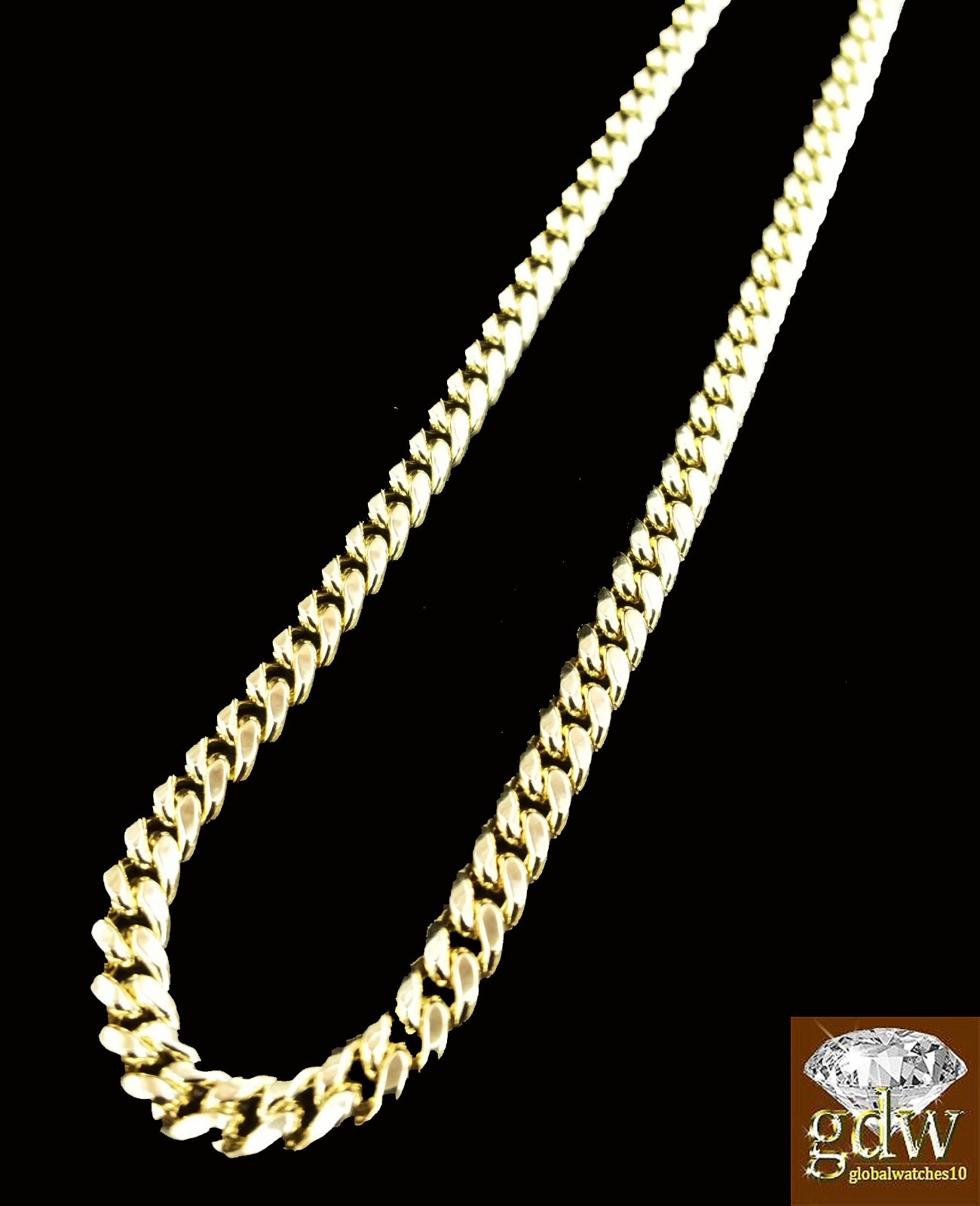 10k Gold Miami Cuban Chain Necklace 22″ Inch Men Women Link 4mm Real 10k Gold