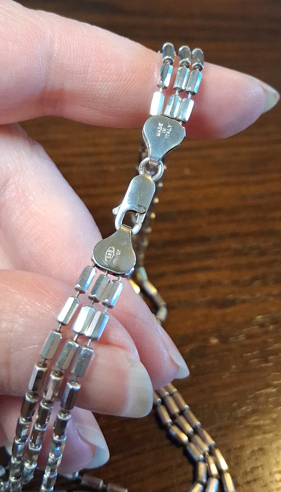 Vintage Milor Sterling 3 Strand Ball Chain 18″ Necklace Minor Flaw See Pics/Desc