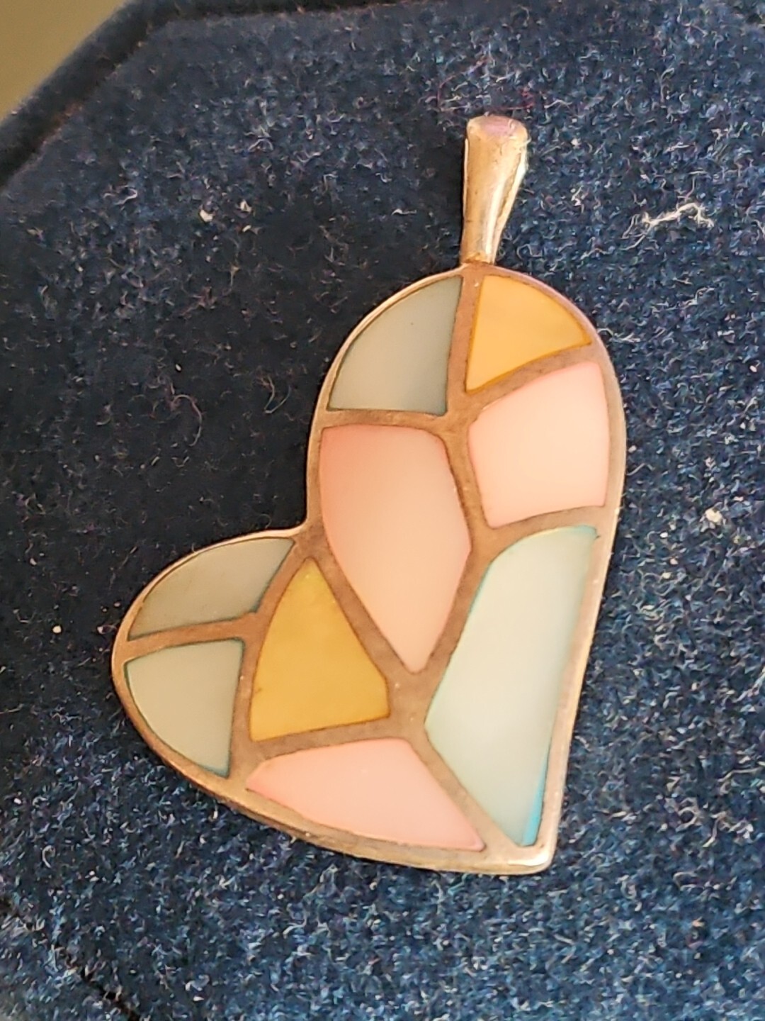 Designer Sterling Silver 925 PENDANT PINK, Blue, Gold MOP 1.6″ NWOT