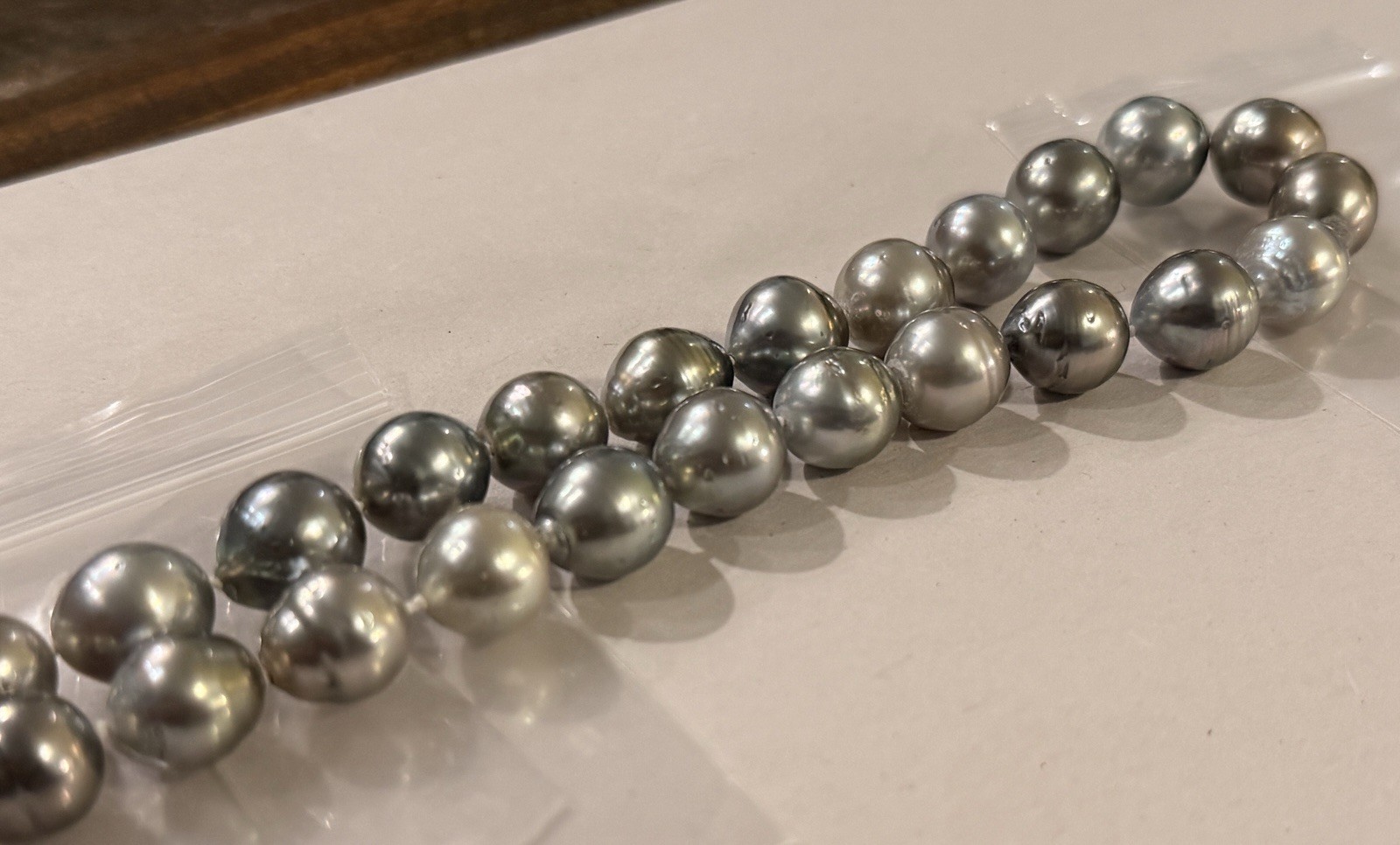Large Tahitian Pearl Necklace 10.6-11.2mm 18″ Silver Seawater Pearls NEW