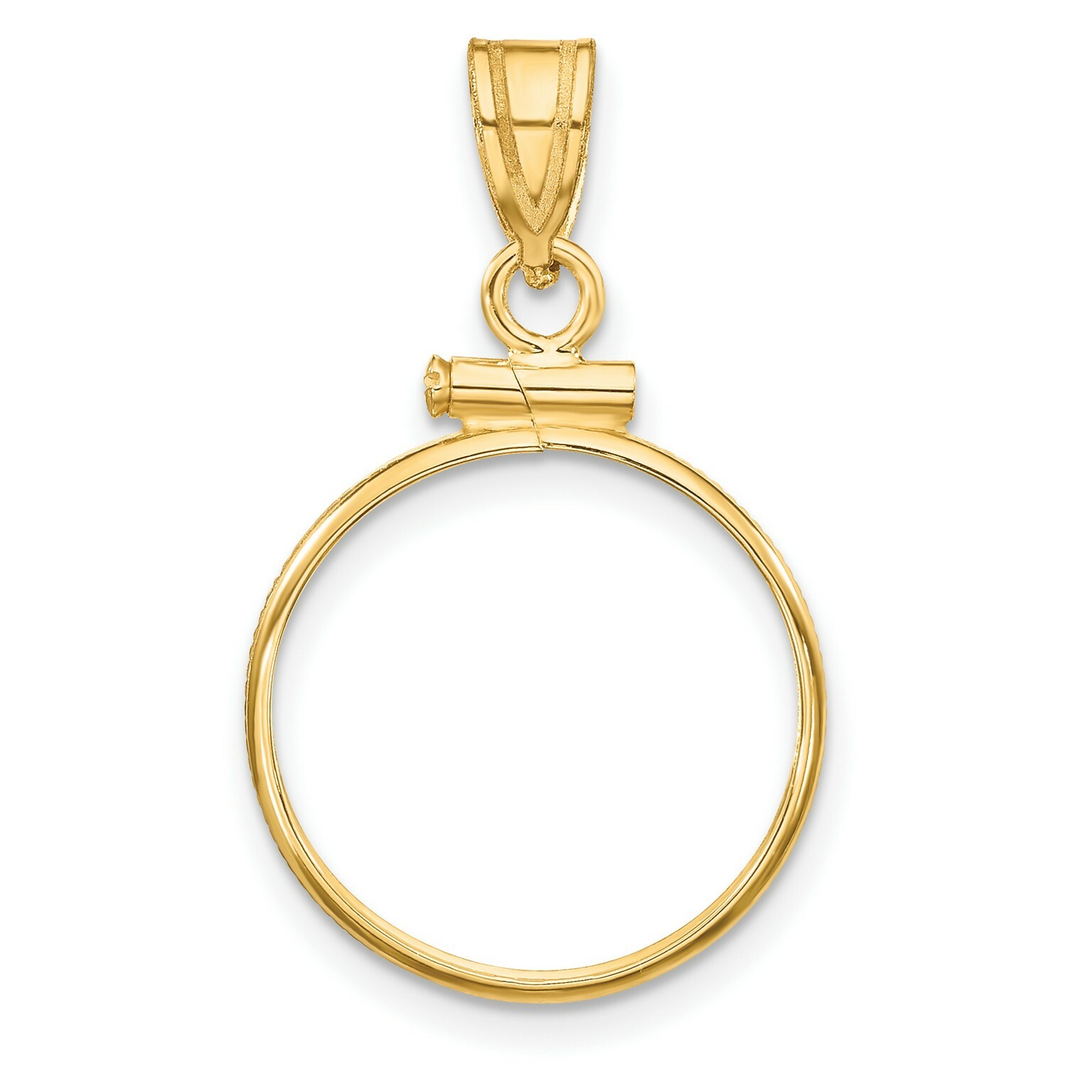 1986-Now $5 1/10 oz American Eagle Screw Top Reeded Border Coin Bezel 14k Gold
