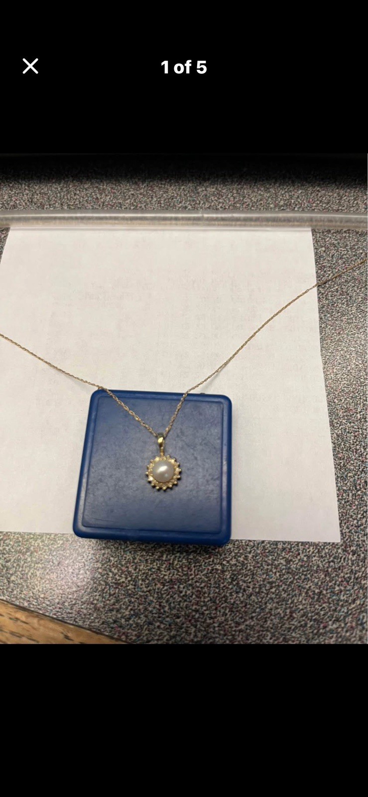 14K Yellow Gold Pearl and Diamond Pendant Necklace