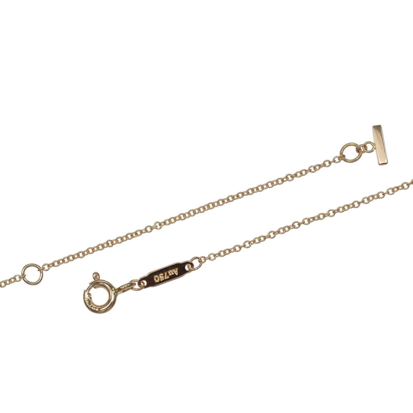 Tiffany & Co. T Smile Large Necklace K18 Rose Gold 17.3in Pink Gold