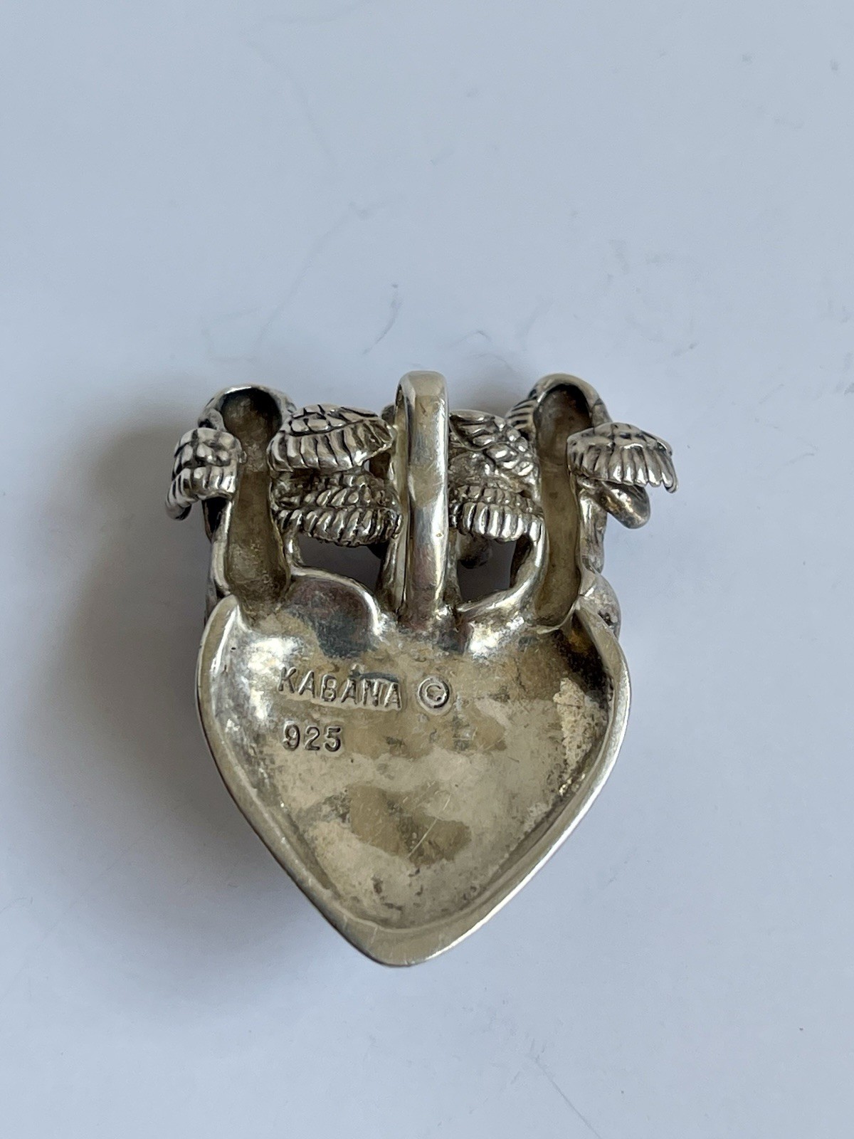 Vintage Sterling Silver 925 KABANA Three Angels Heart Pendant “See No Evil…”