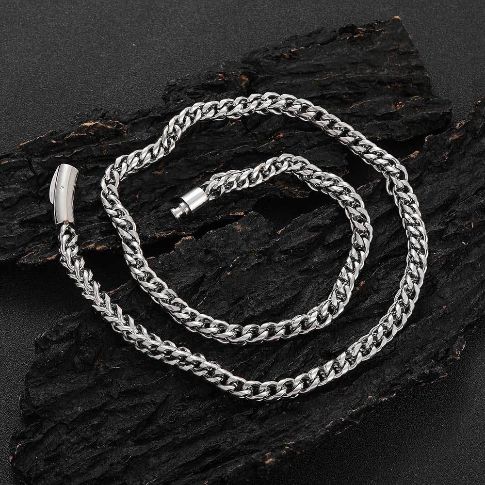 6mm 316L Stainless Steel Cuban Link Chain Hip Hop Men Bracelet Daily Jewelry