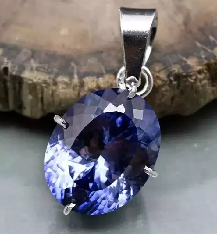 A+ Natural Sapphire Blue Oval Cut 925 Solid Silver 26 Ct+ Pendant Loose Gem
