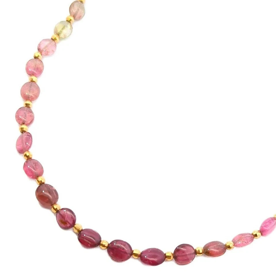 Multicolor Tourmaline Necklace Pendant K18YG/750 – 9.4g Yellow Gold From Japan