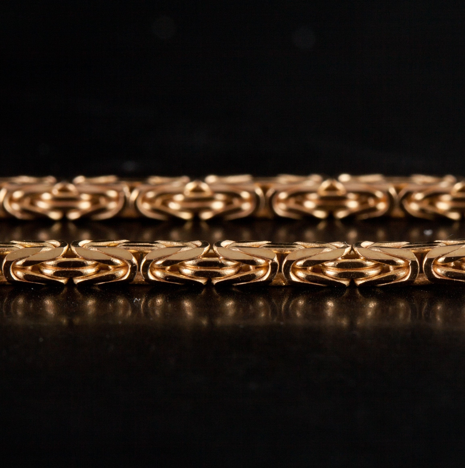 14k Yellow Gold Italian Byzantine Style Chain Necklace 11g 16″ Length 2mm Width