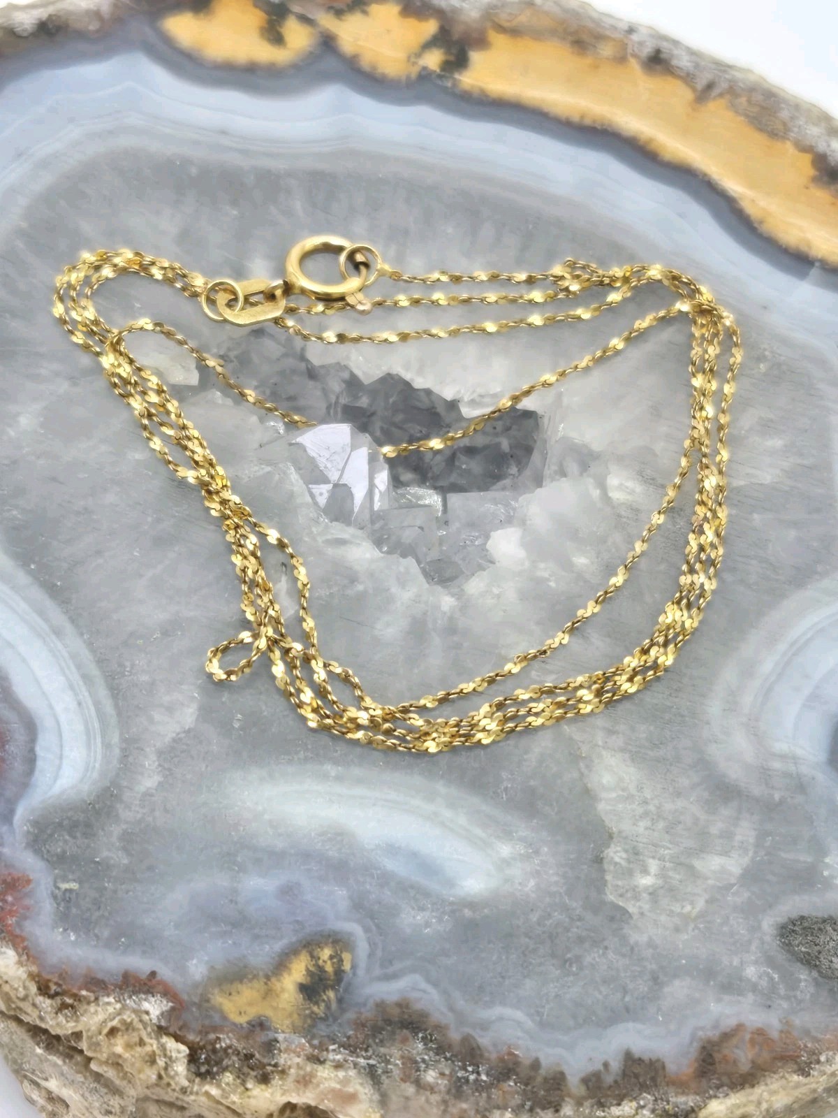 14k Italian Gold Twist Sparkle Delicate S-link Chain 20″ Necklace Fine Jewelry
