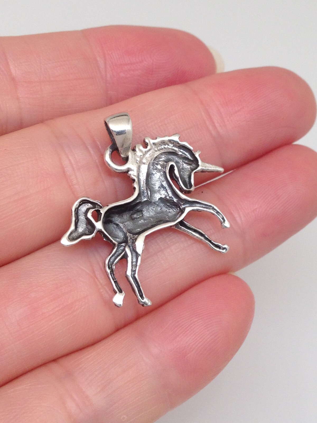 Unicorn Pendant Sterling Silver 925 26mm(1.02″)