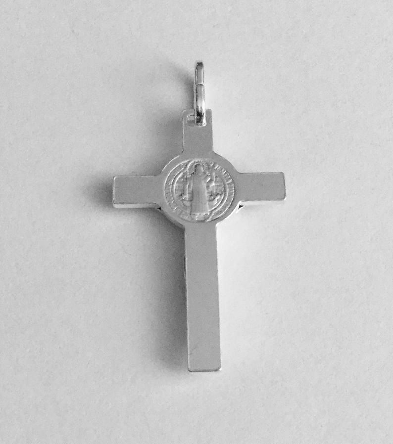 925 Sterling Silver Saint Benedict Cross / Cruz de San Benito plata 925 -ESP14