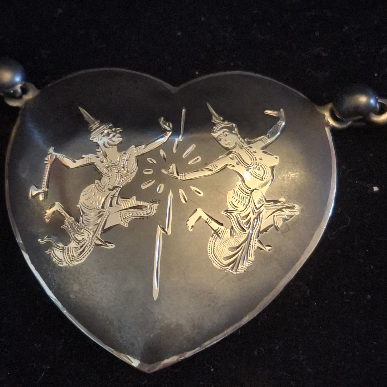 Siam Sterling Silver Necklace Depicting The Goddess Of Lightning (A85)