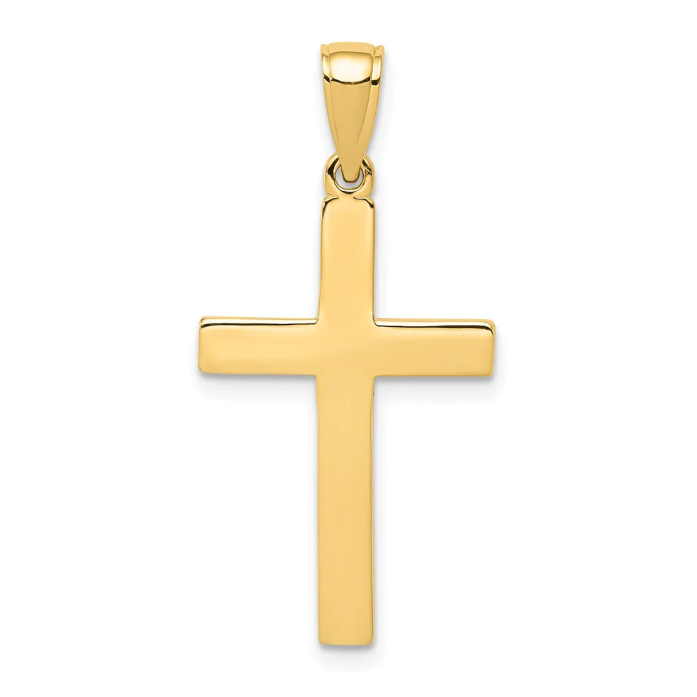 10K / 14K Yellow Gold Polished Cross Pendant