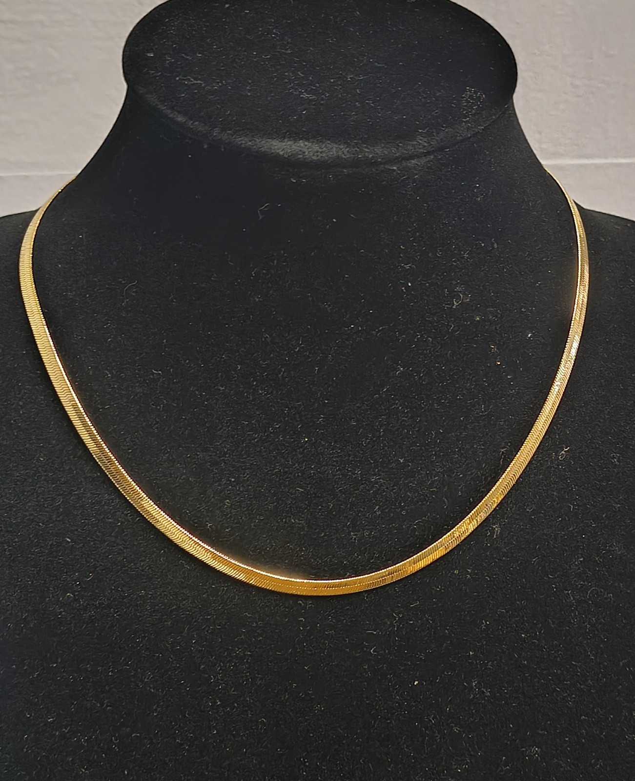 18in 4mm 14k gold Plated herringbone chain