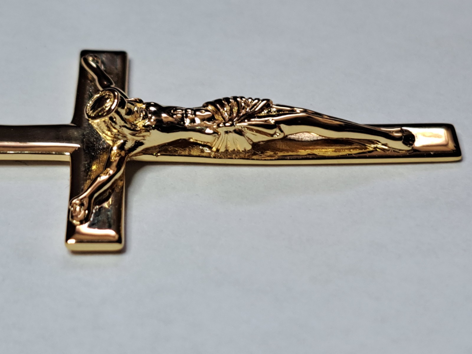 Mens 14k Gold Over 925 Sterling Silver Detailed Jesus Crucifix Cross Pendant 2″