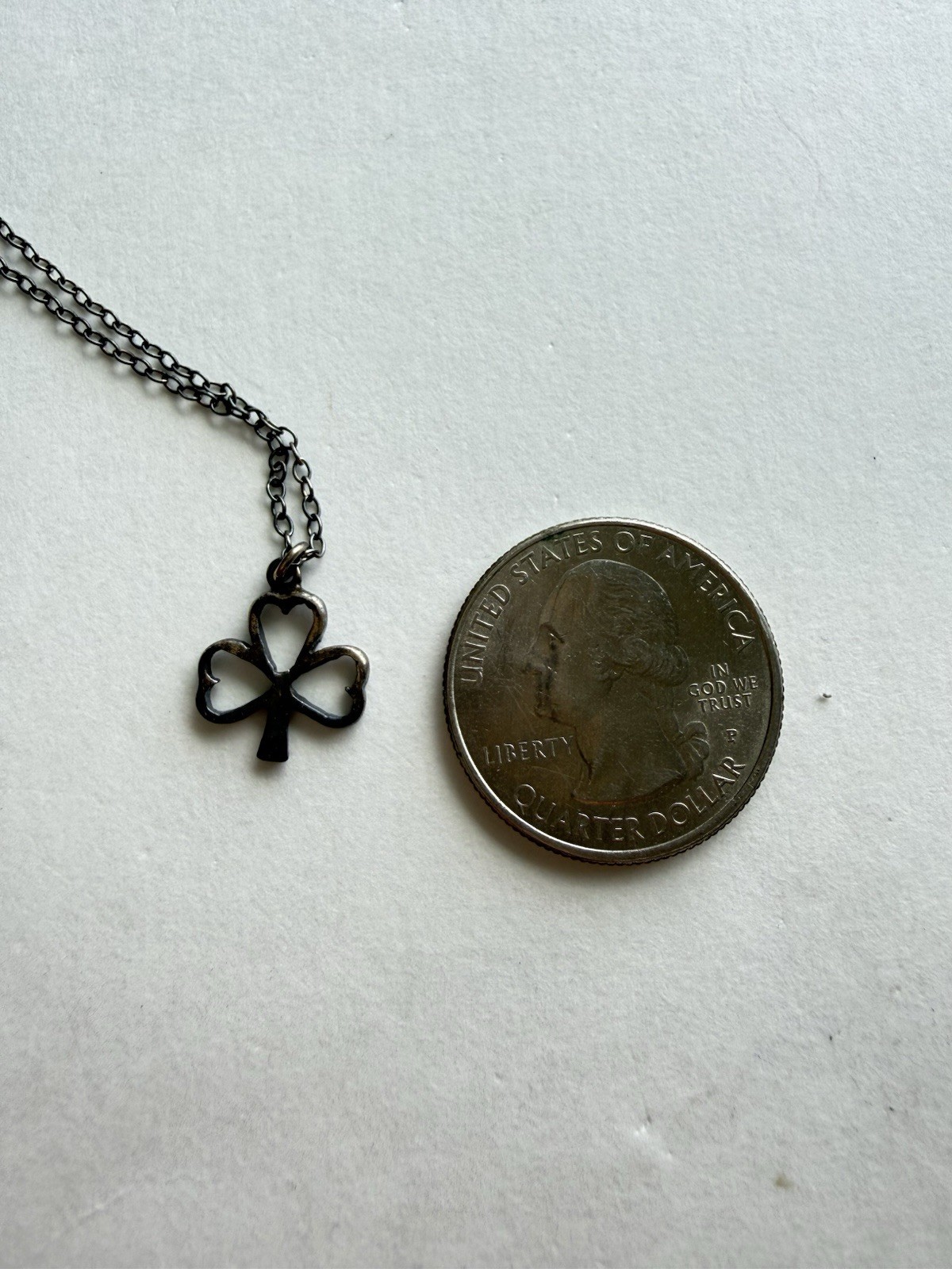 Vintage Irish Sterling Silver Shamrock Pendant Necklace J.O’N Eire 925