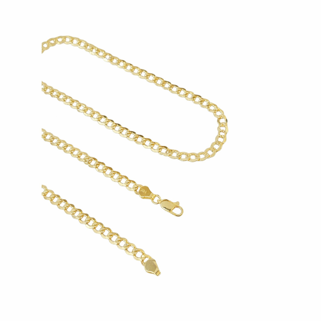 Real 14K Gold Cuban Curb Link Chain Necklace 5mm Mens Womens 18 20 22 24 Inch
