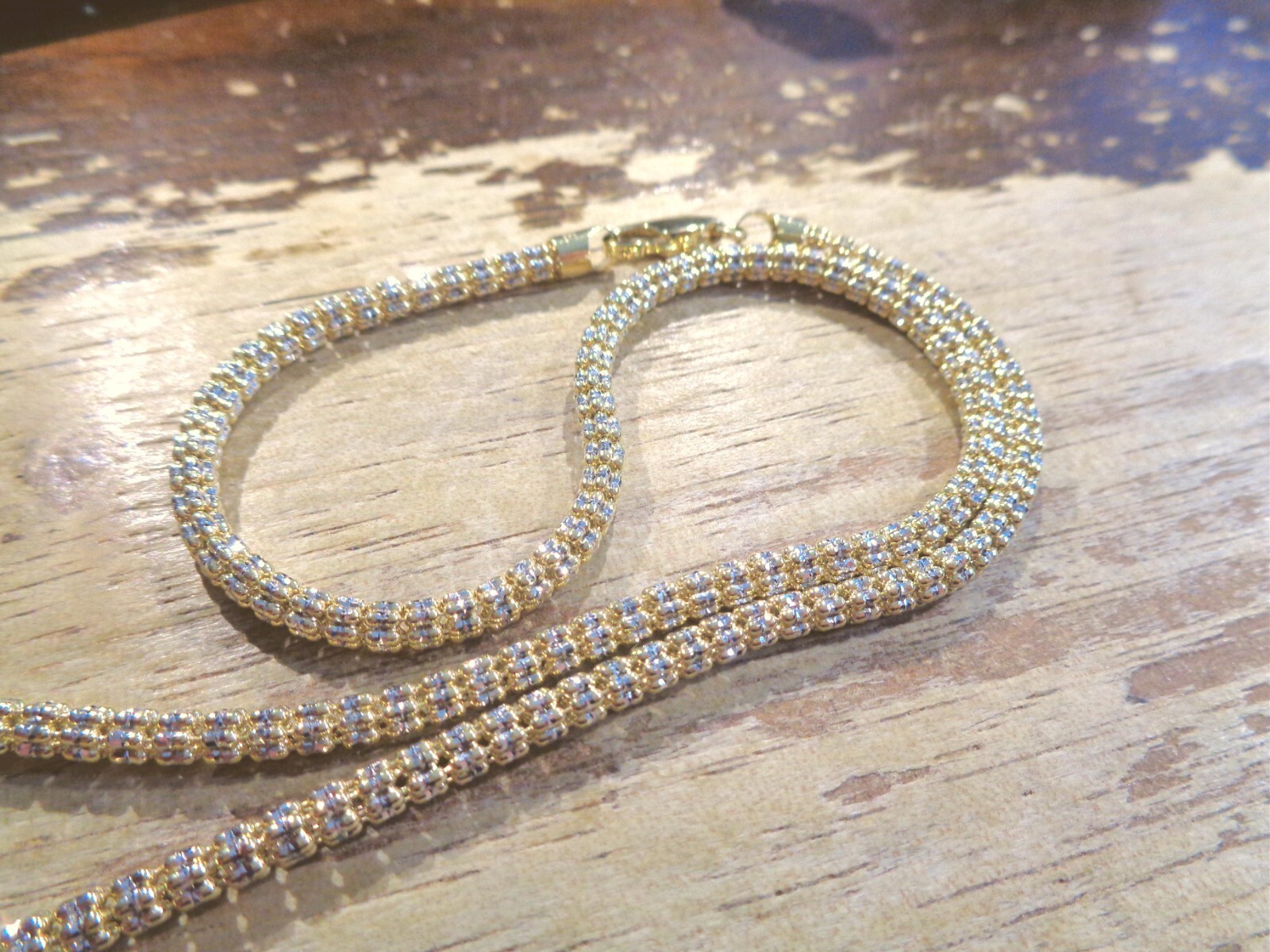 3.5MM 2TONE SOLID 14K YELLOW WHITE GOLD DIAMOND CUT DC ICE CHAIN NECKLACE 16-24″