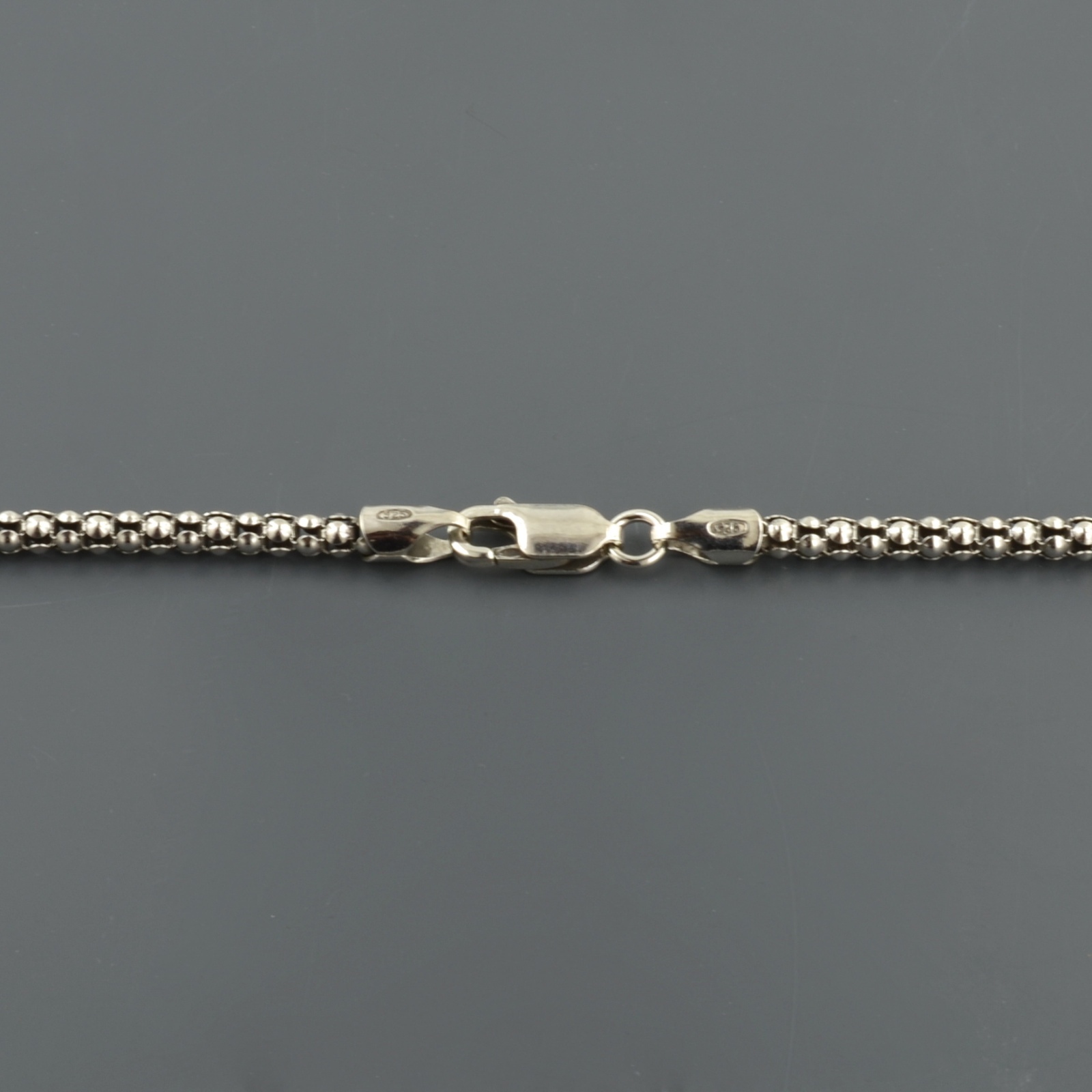OXIDIZED STERLING SILVER 3MM FANCY POPCORN CHAIN 18″, 20″ OR 24 INCH