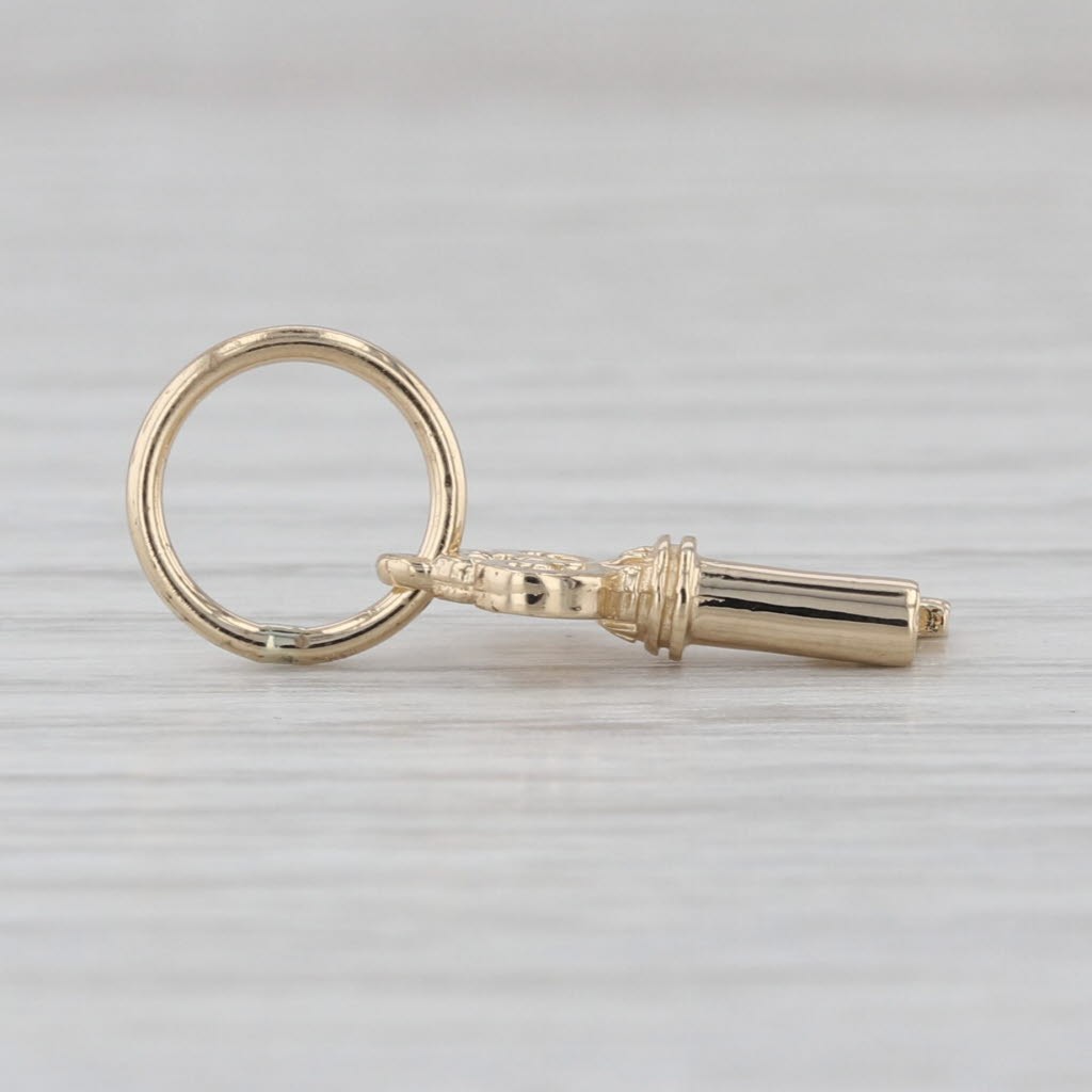 Skeleton Key Charm 14k Yellow Gold Small Pendant