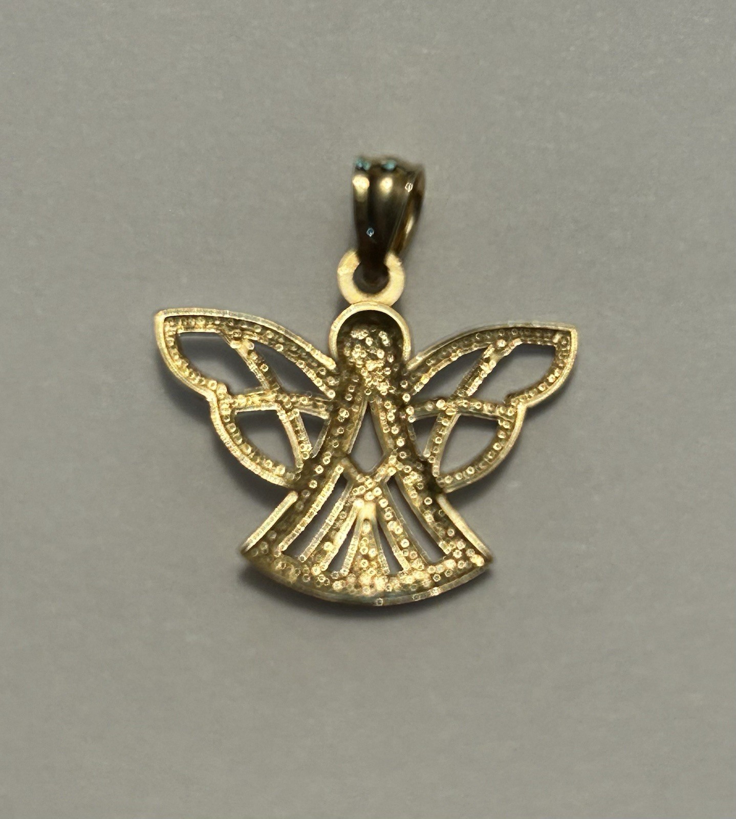 ZALES 1.0 Gram 14K Yellow & White Gold ANGEL Pendant No Stones