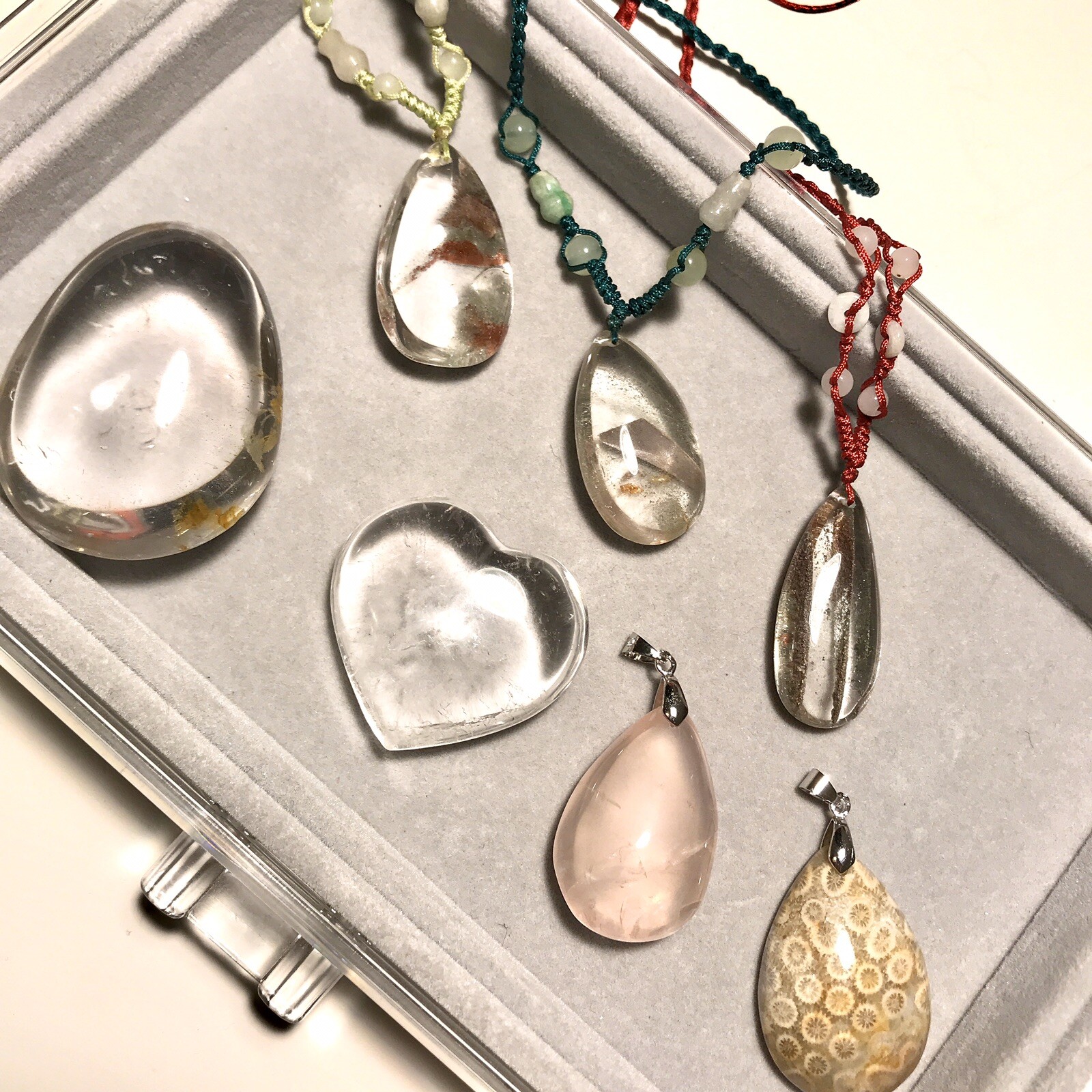 US SELLER NATURAL CRYSTAL Rose Quartz Brazil AAA TOP QUALITY PENDANT NECKLACE