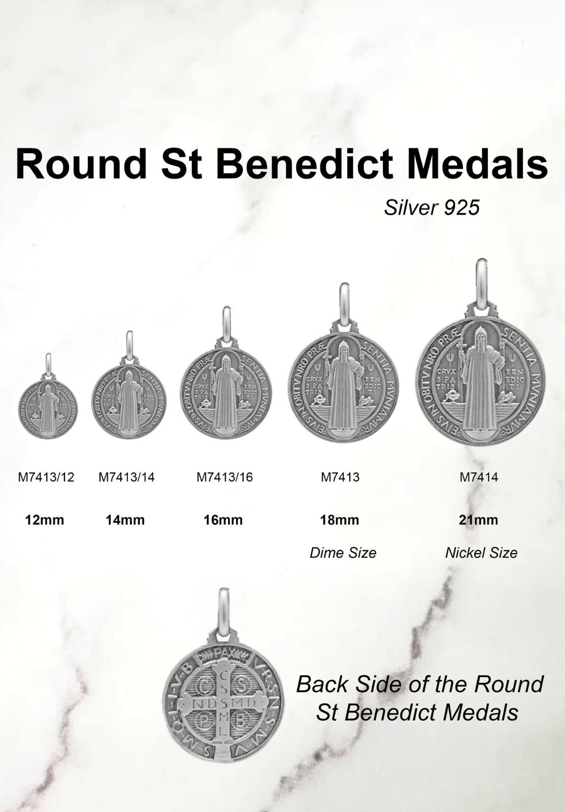 Silver 925 – 16mm St. Benedict Medal
