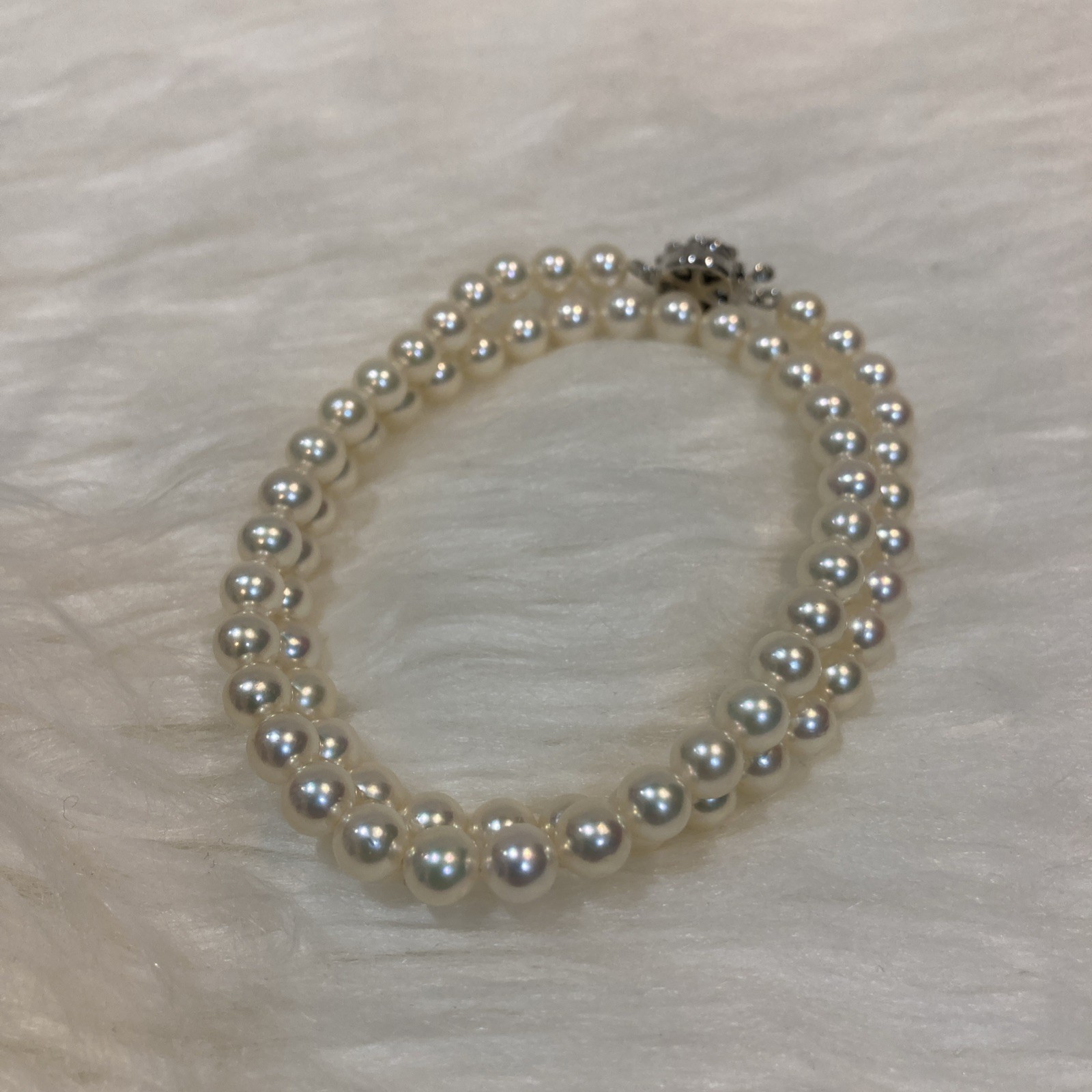 Akoya Pearl Necklace 6-6.5mm 42cm 24g Silver Clasp Excellent Japan