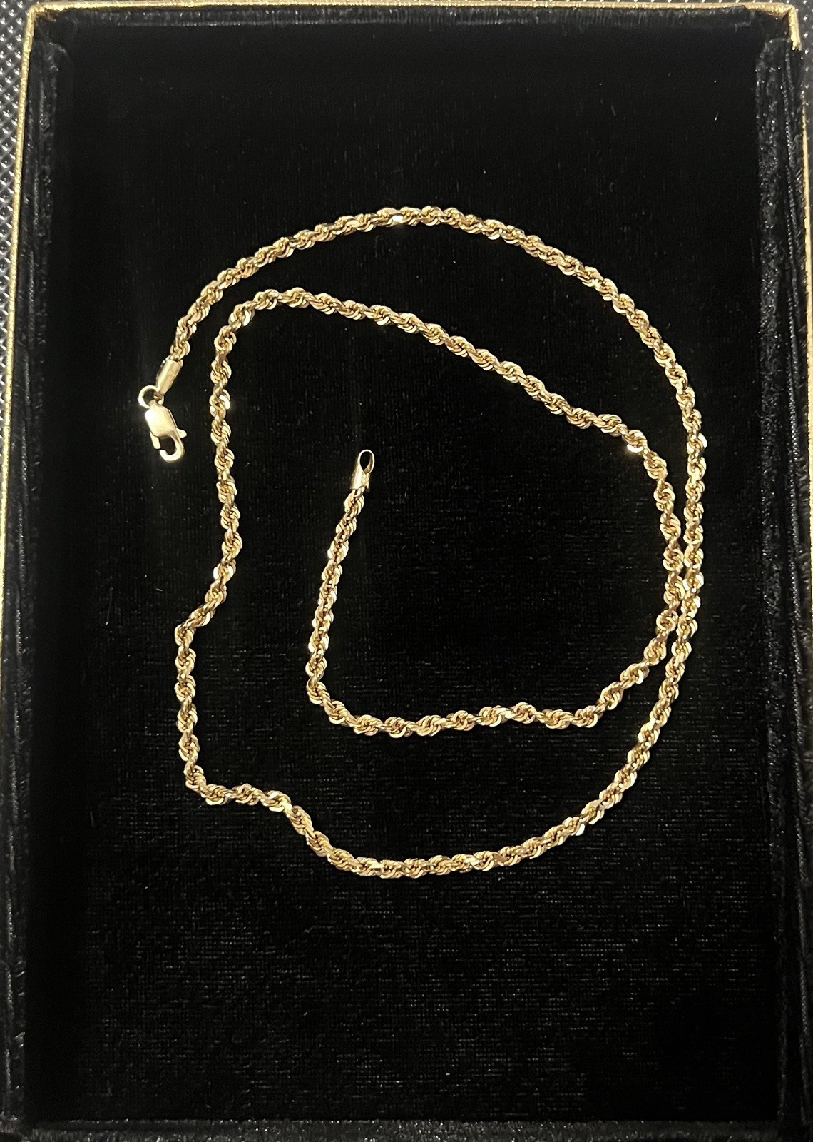 14k Yellow Gold Solid Diamond Cut Rope Chain 22 Inch/ 3.0mm Width/ 16.5 Grams