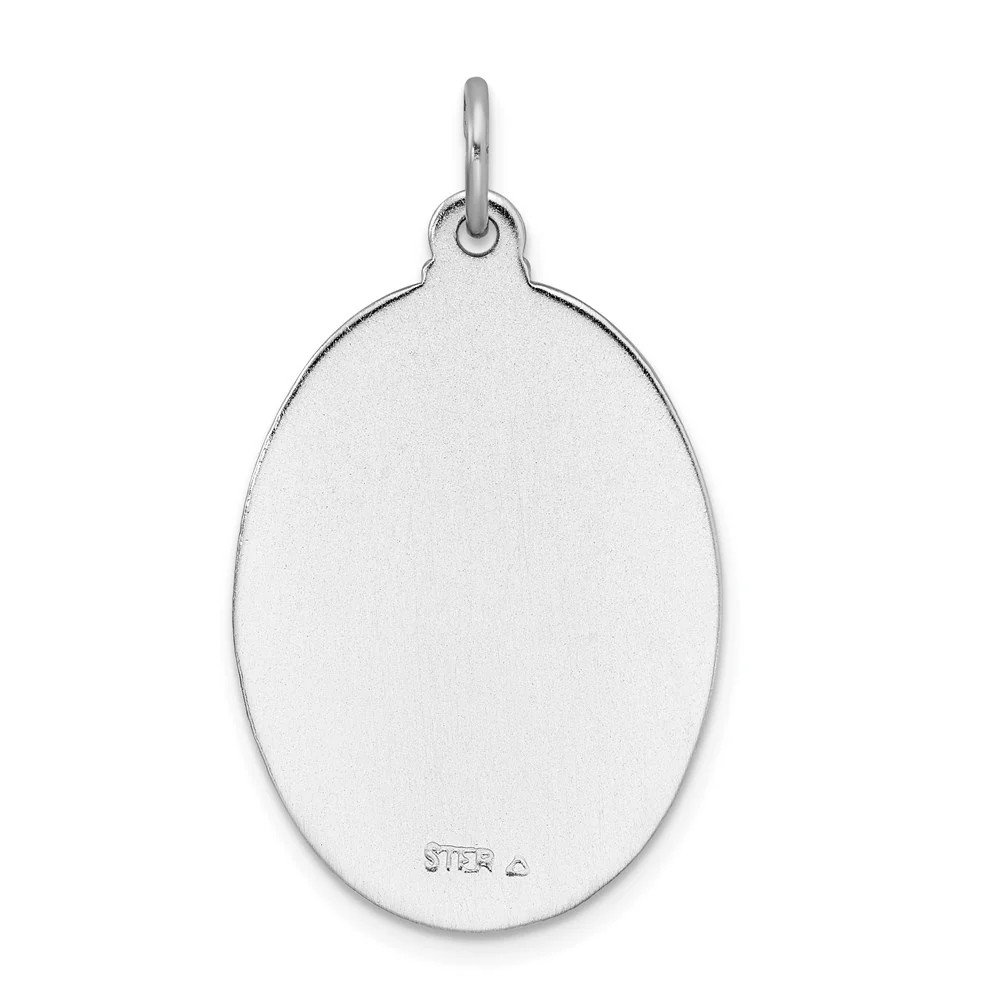 Sterling Silver Platinum-Plated Enameled St. Christopher Medal