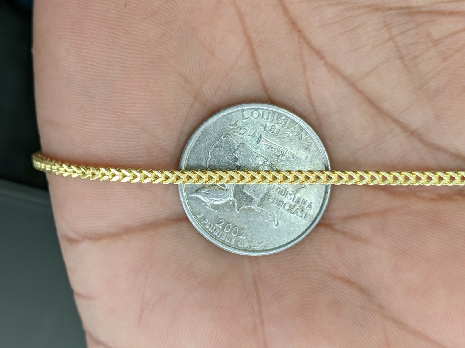 10kt Real Gold Franco Chain 2mm 24 Inch for men and women