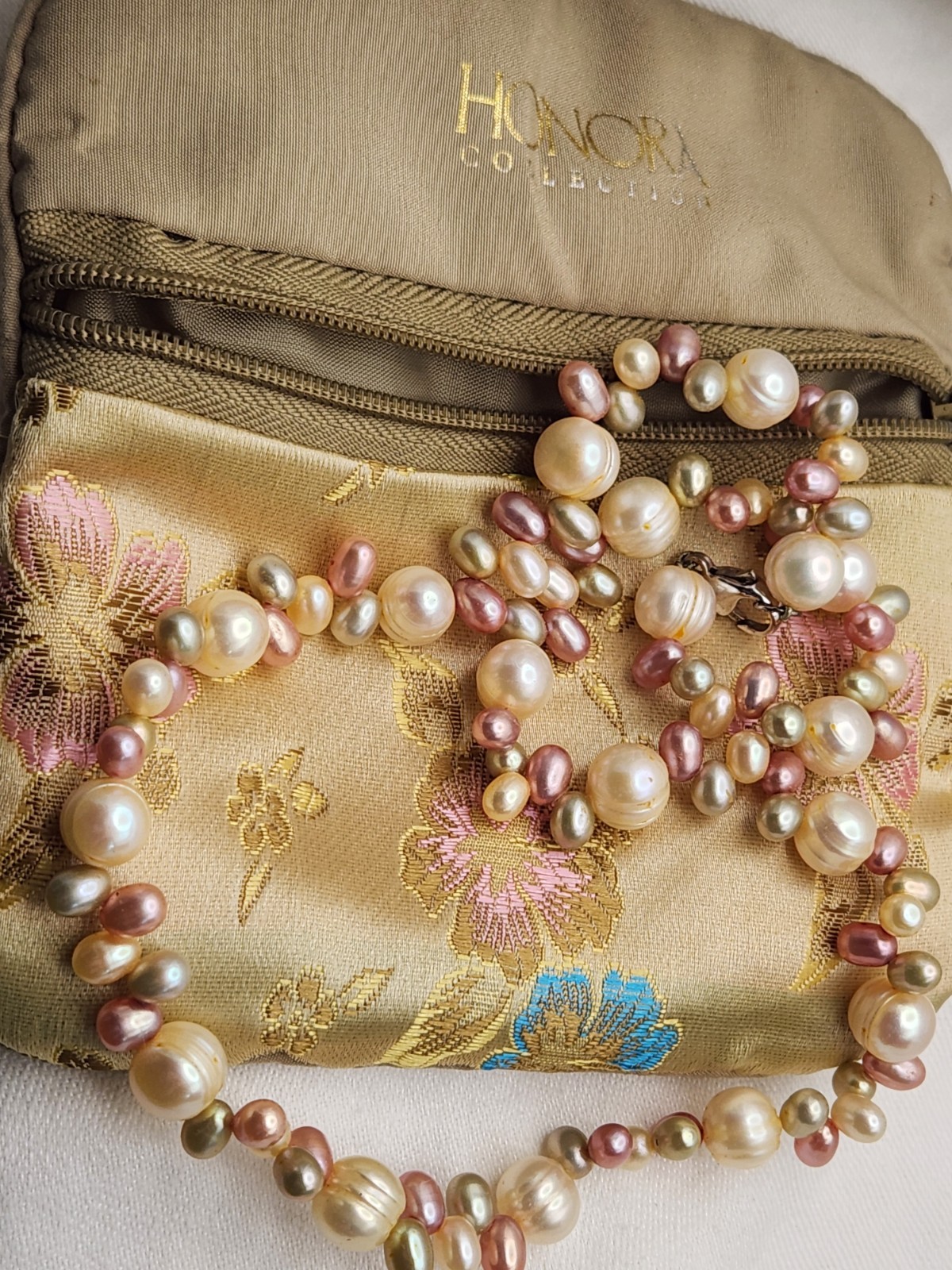 Honora Multicolor Baroque Pearl Necklace 18in 925 Lobster Clasp w/original pouch