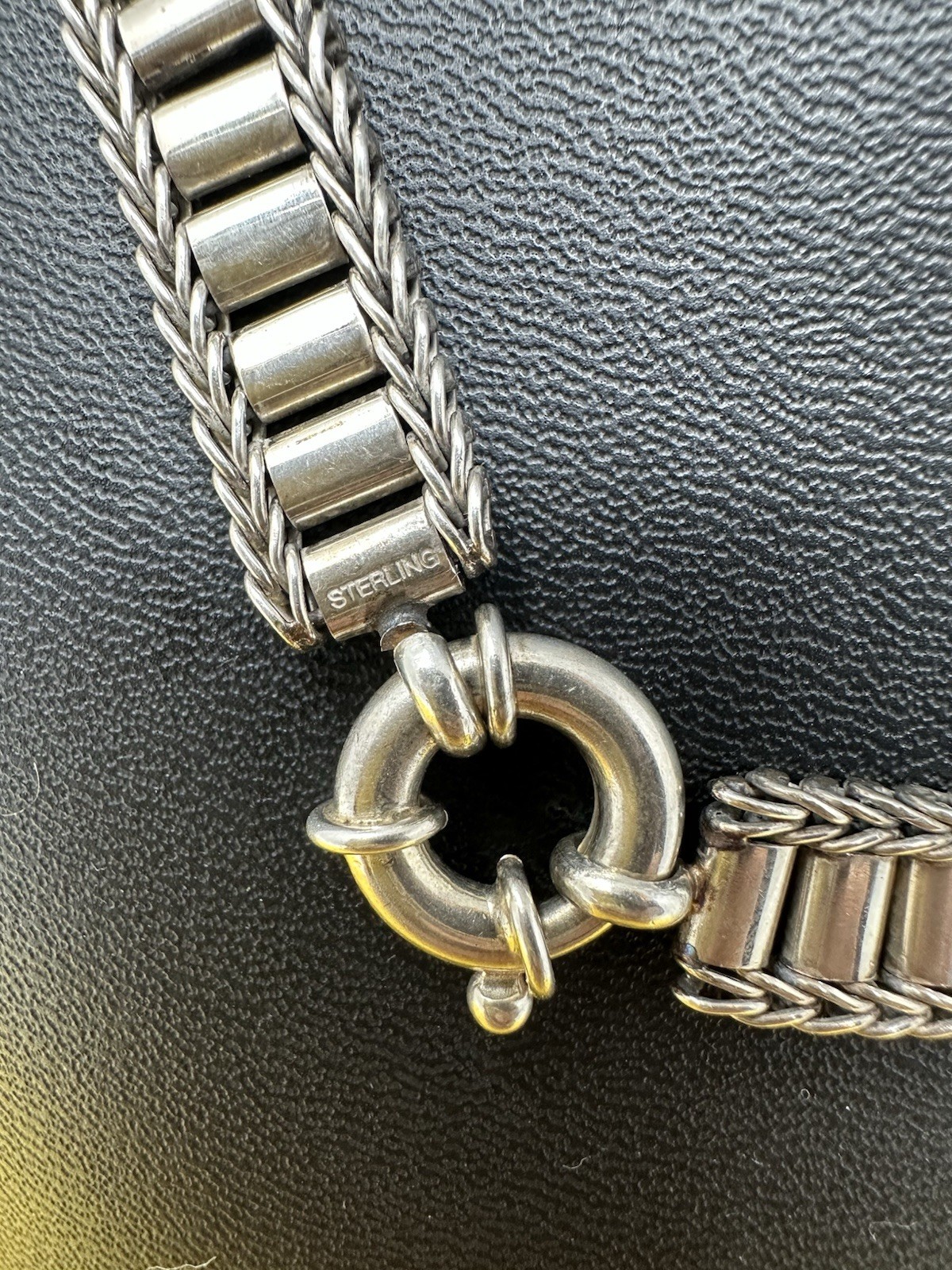 Sterling Silver Amazing Modern Design Choker Necklace Beautiful Chic 57g 16 In +
