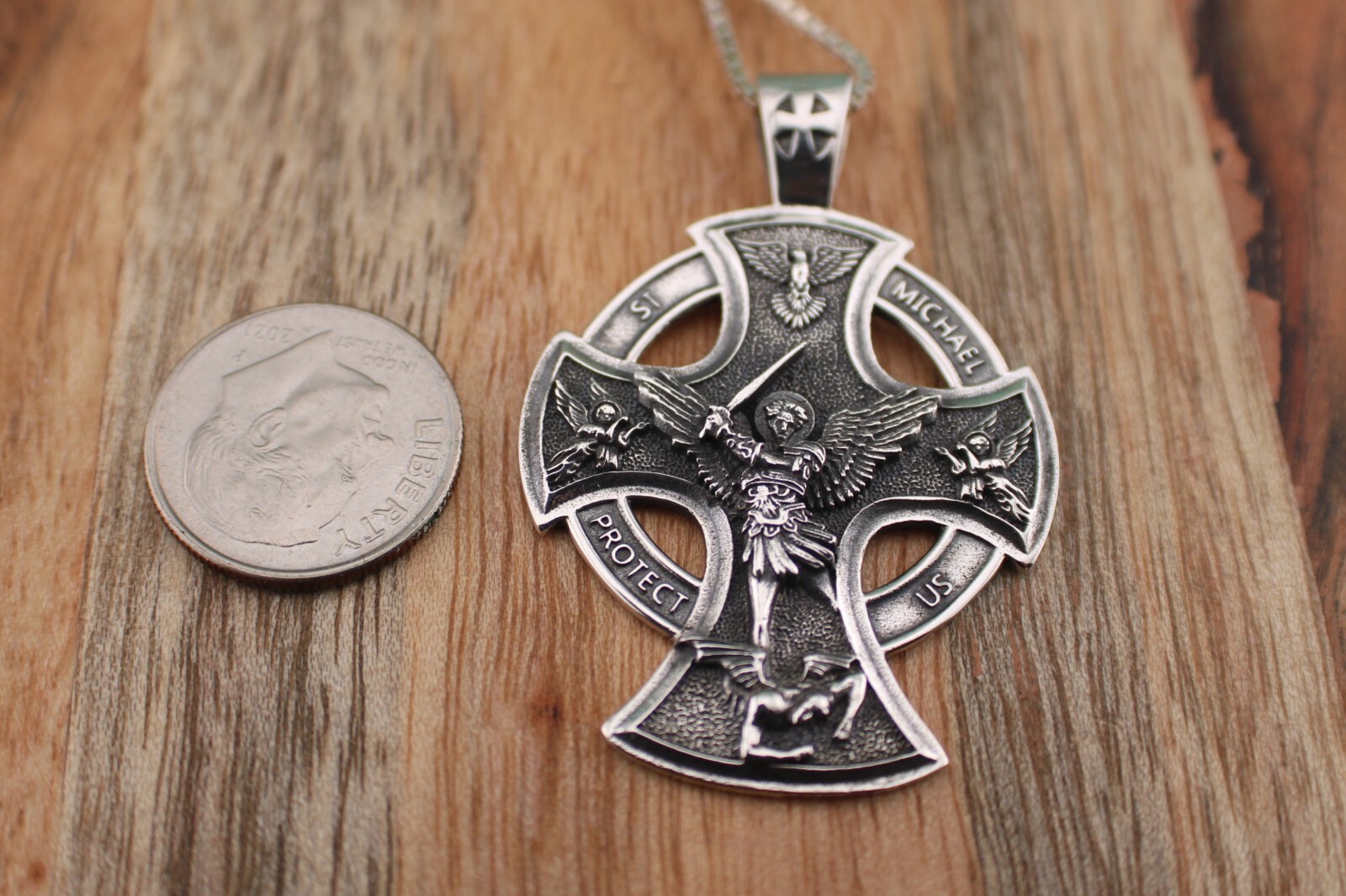 925 Sterling Silver Saint Michael Necklace