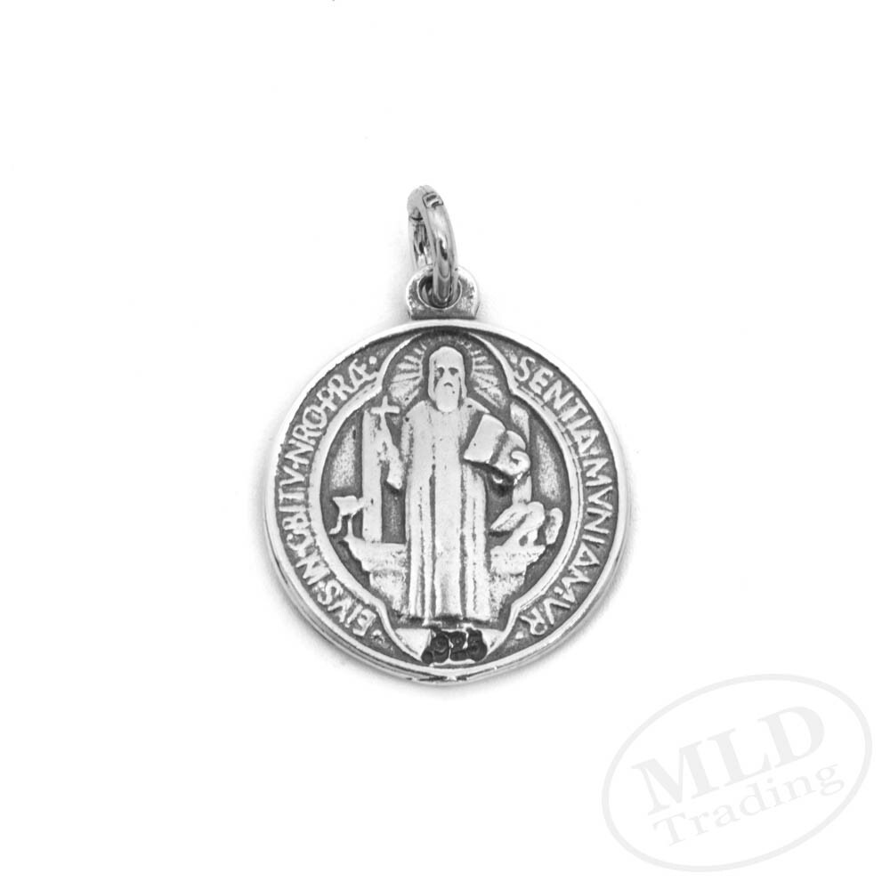 MLD 925 Sterling Silver Saint St Benedict Medal Pendant – Made In USA