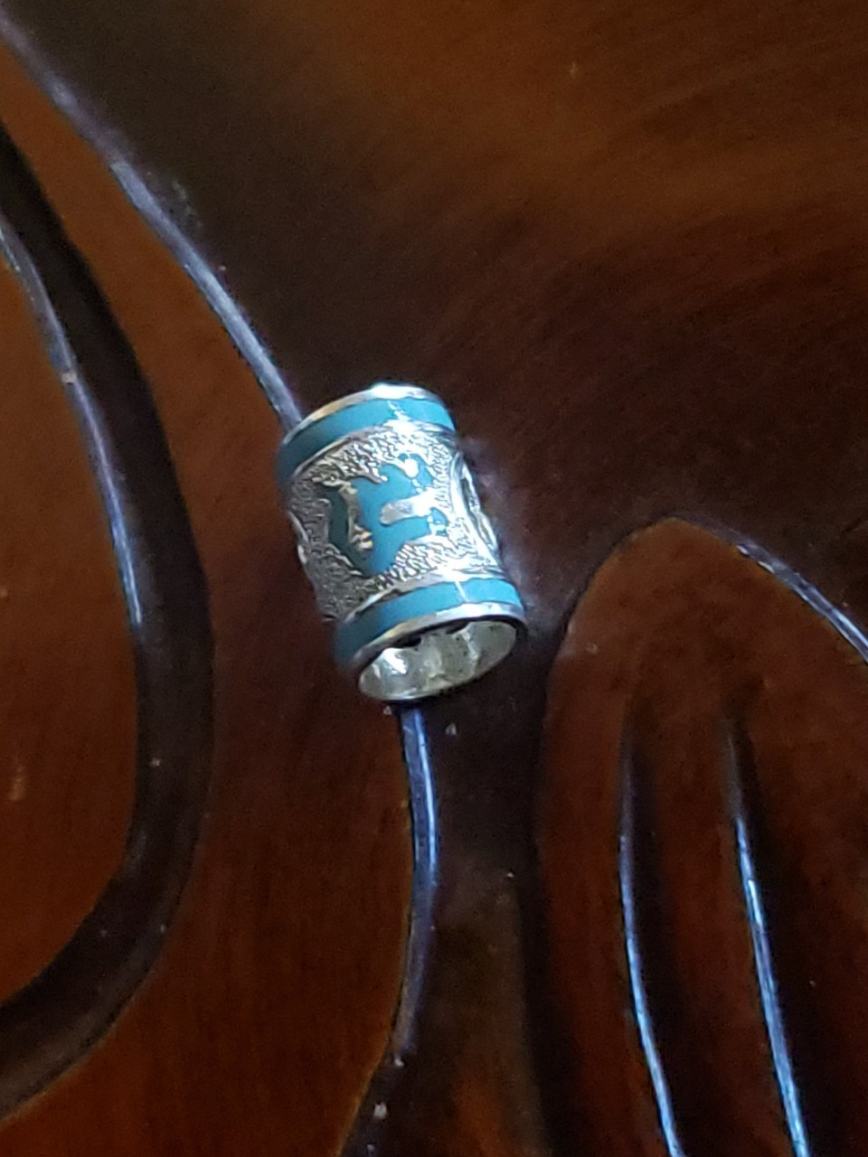 Hawaiian Baby Silver Initial Pendant Enamel 8mm X 6mm Slide Blue Letter
