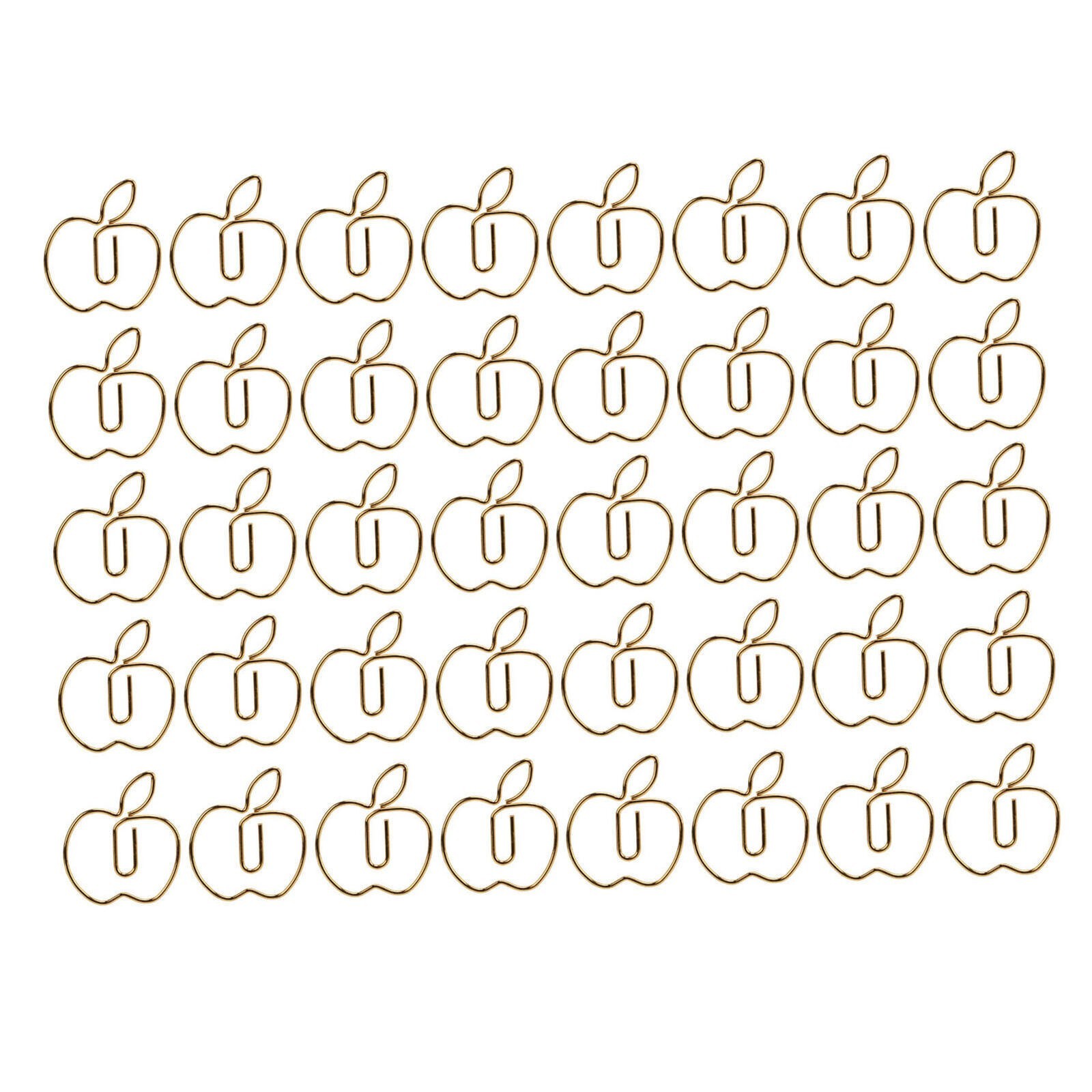 40Pcs Paper Clip Golden Apples Shape Creativity Personality Large Size Craft