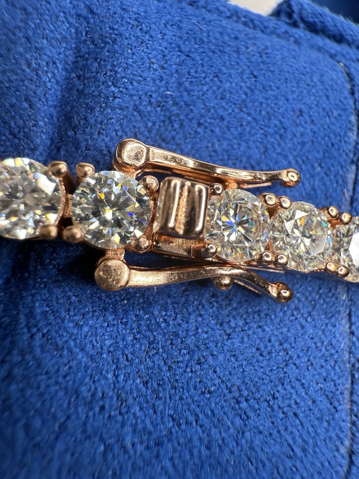 Full Real Moissanite Tennis Bracelet 18k Rose Gold Plated Jewelry
