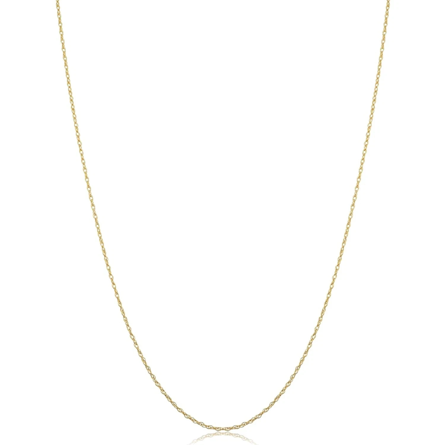Womens Classic Rope Chain – 10K Yellow Gold Barely-There Necklace, Thin Lightwei