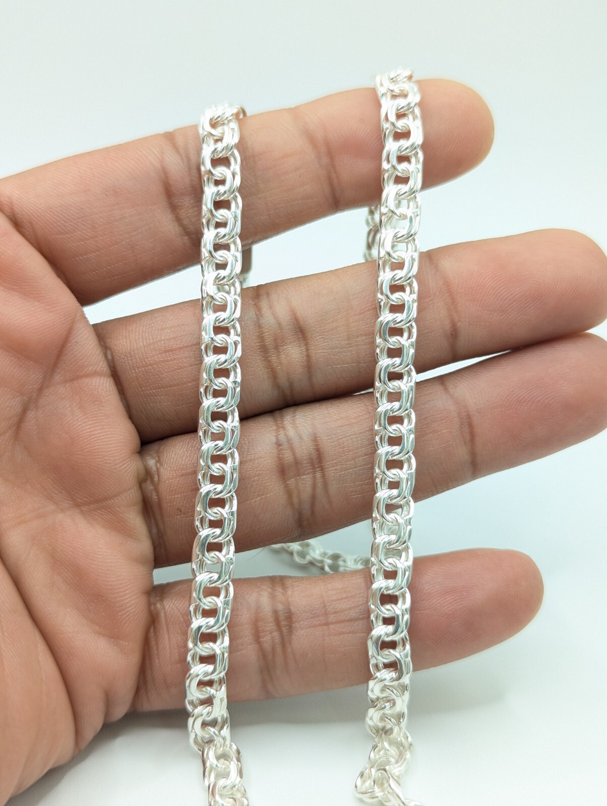 925 Sterling Silver Chino link Chain 6.2 mm for men and women