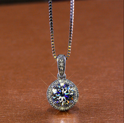 3Ct Round Cut LabCreated Diamond Women’s Pendant 14K White Gold Plated