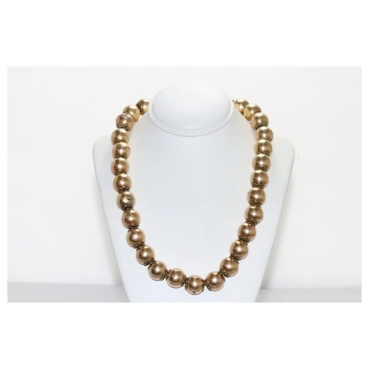 Vintage 14 KT Yellow Gold Ball Designed Choker Necklace