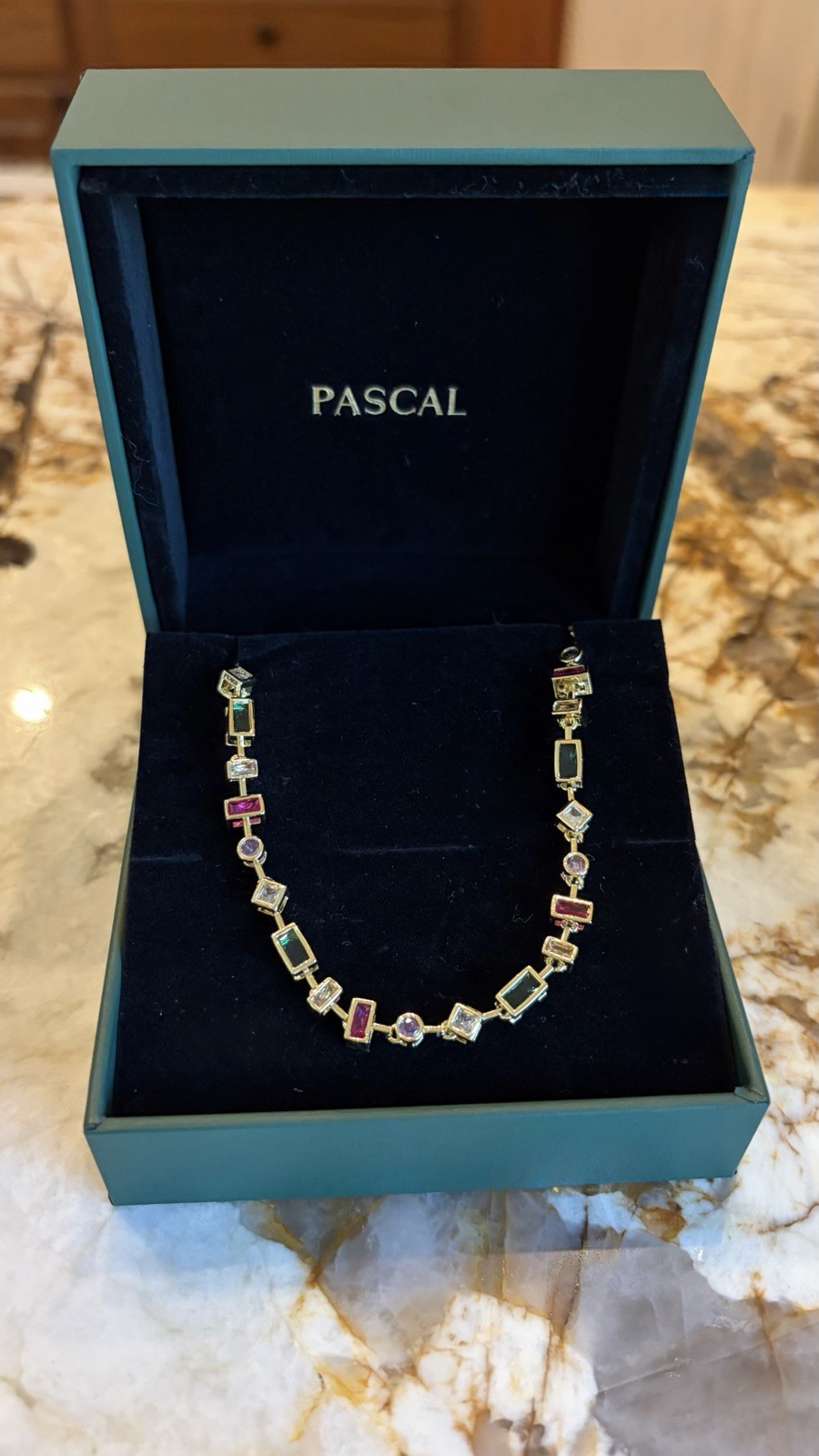 Pascal Mosaïque Multi-Gemstone Necklace 18k Yellow Gold Plated 7.26ctw 17in