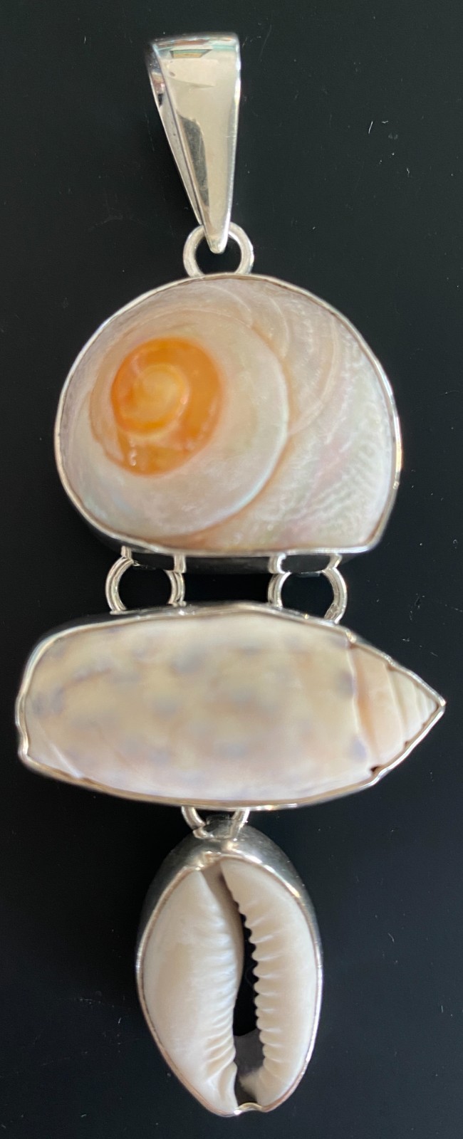 Charles Albert Pendant Sterling Silver Cinnerus Olive Cowry Shell Seashell Beach