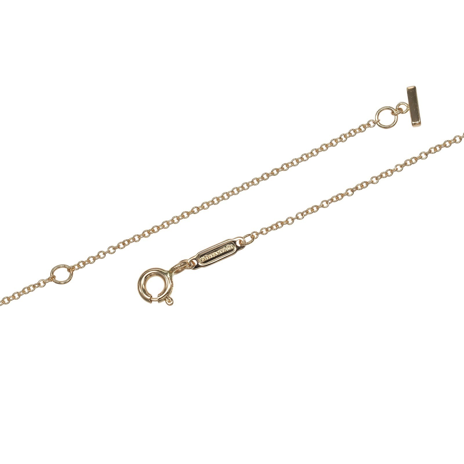 Tiffany & Co. T Smile Large Necklace K18 Rose Gold 17.3in Pink Gold
