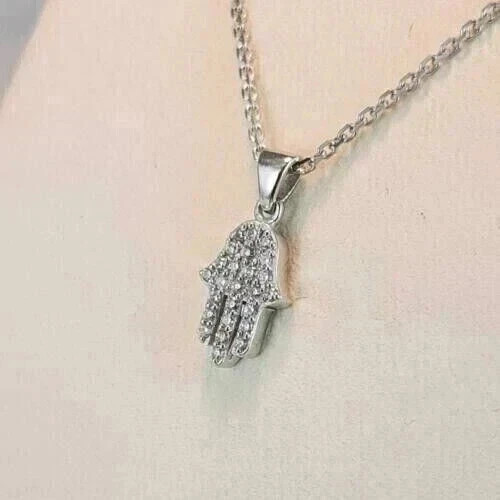 1.50Ct Round Cut White Moissanite Women’s Fancy Pendant 14K White Gold Plated