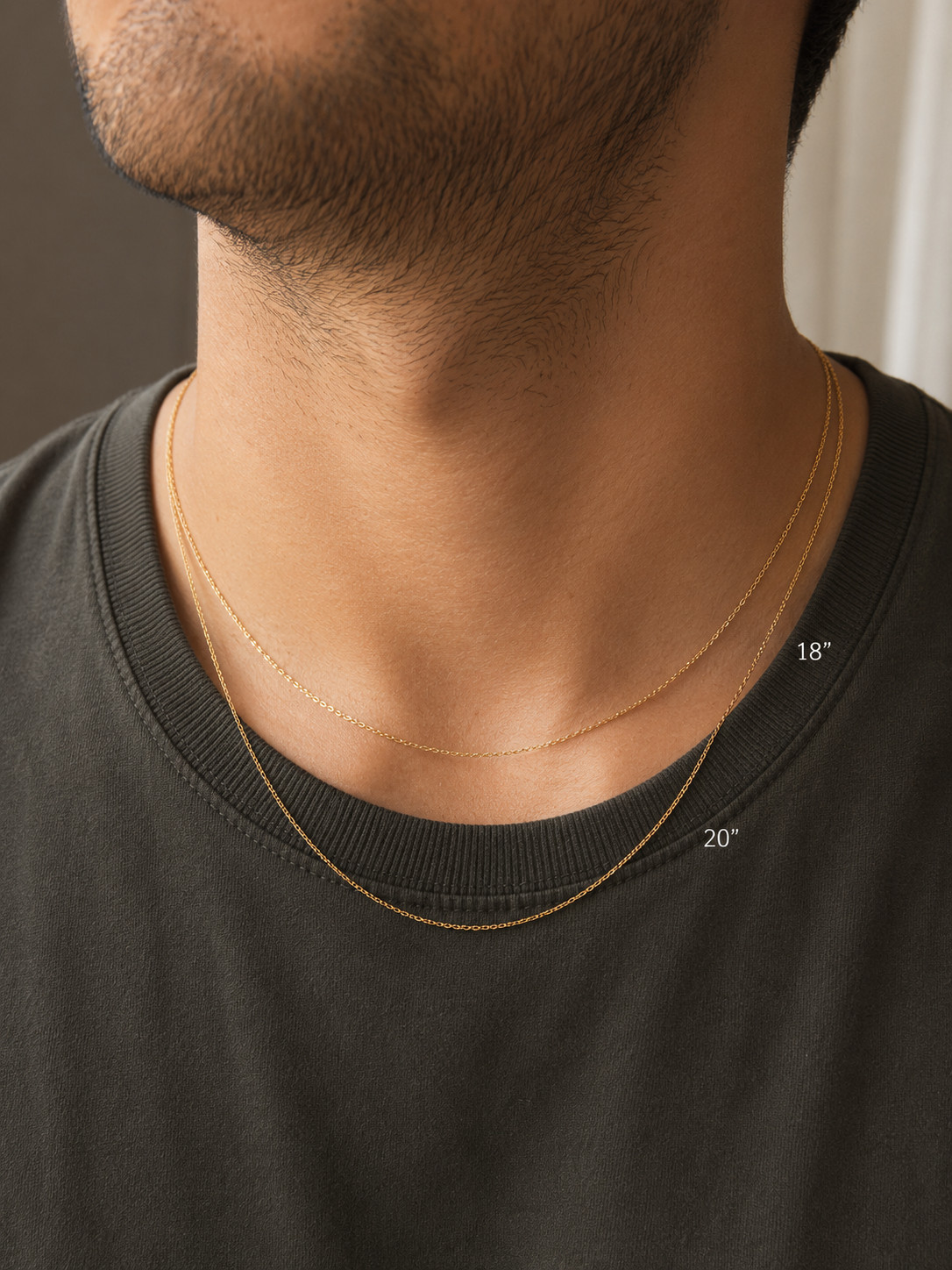 14K Solid Gold Italian Diamond Cut Cable Chain 1mm Necklace 16″ 18″ 20″
